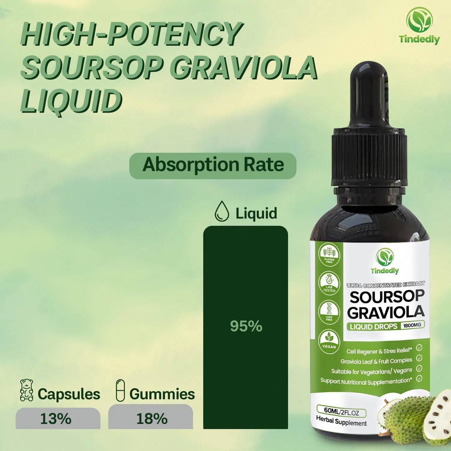 100 % Reines Bio-Soursop-Tropfen-Extrakt