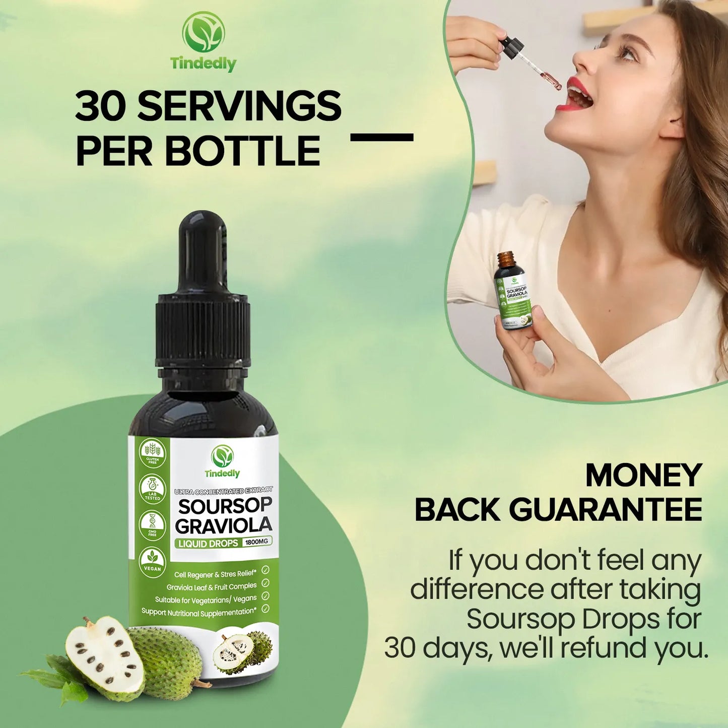 100 % Reines Bio-Soursop-Tropfen-Extrakt