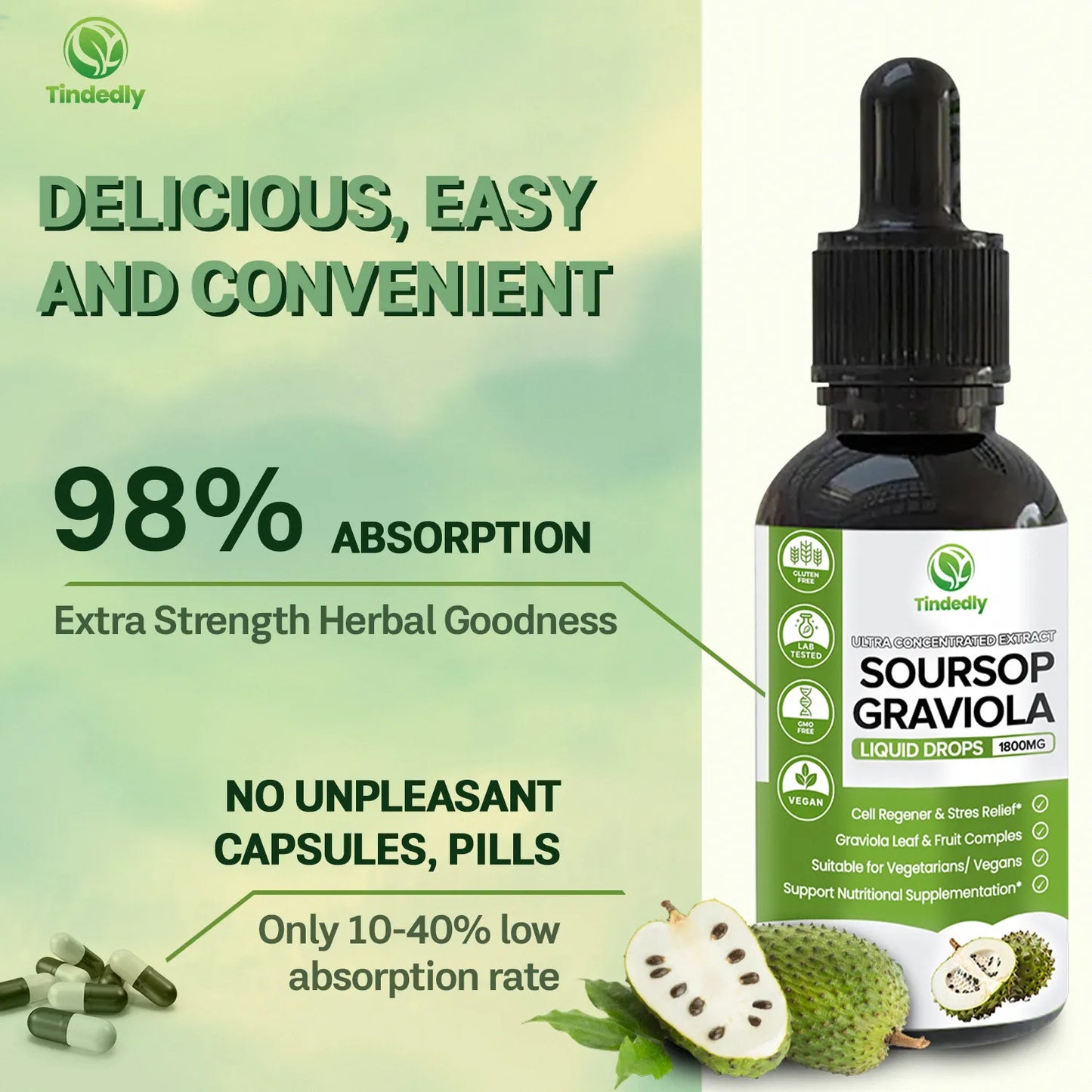 100 % Reines Bio-Soursop-Tropfen-Extrakt