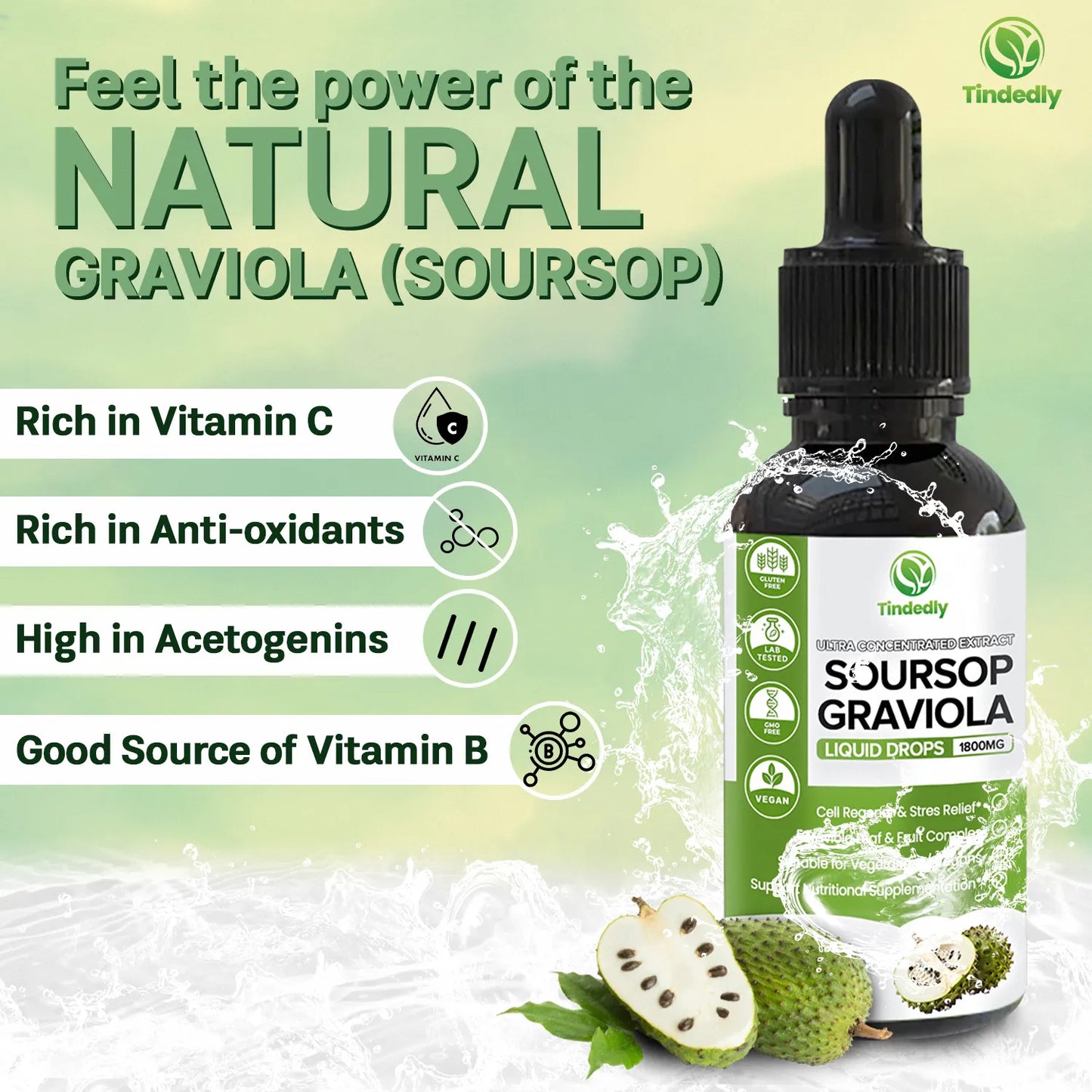 100 % Reines Bio-Soursop-Tropfen-Extrakt